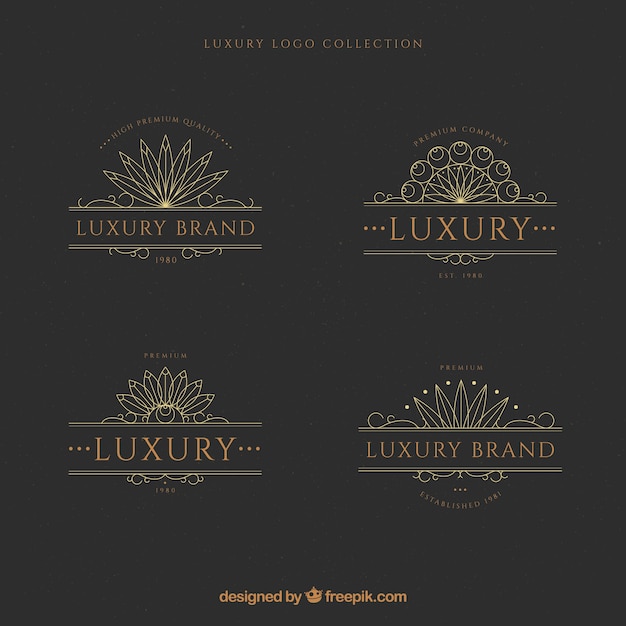 Logos collection with vintage and luxury style