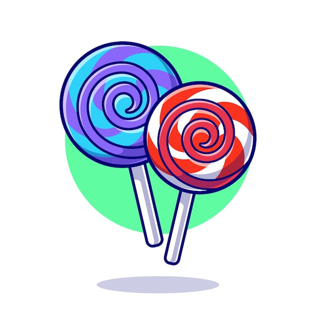 Lollipop Candy Cartoon Icon Illustration.