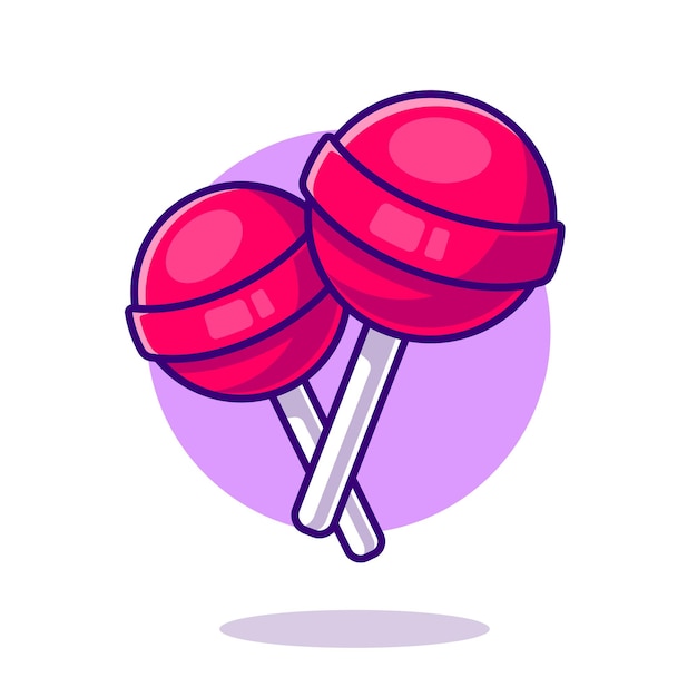 Lollipop Candy Cartoon Icon Illustration.