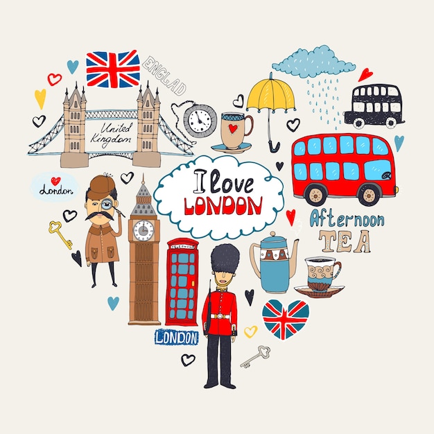 Free vector london in my heart or i love london card