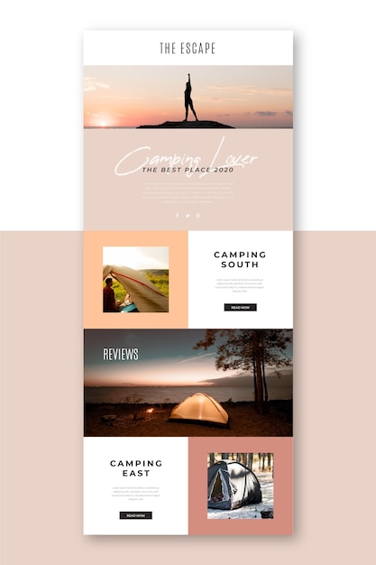 Free Vector long blogger email template