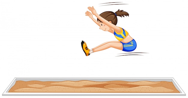 Free Vector long jump girl jumping in sport event