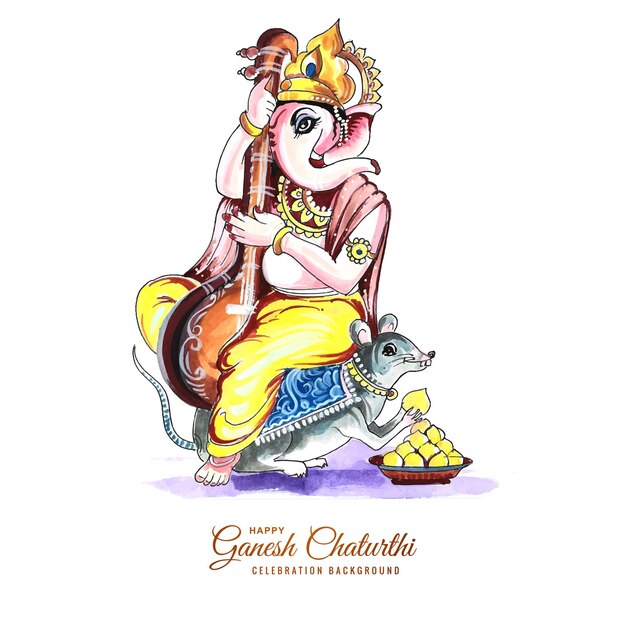 Lord ganesh chaturthi indian festival card background