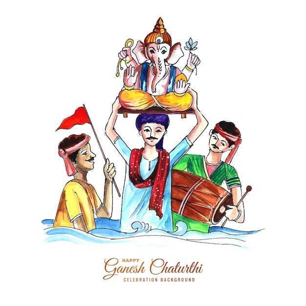 Lord ganesh chaturthi indian festival celebration card background