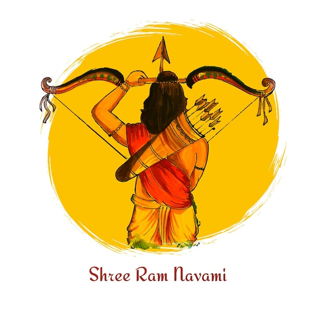 Free vector lord shree ram navami festival wishes card background