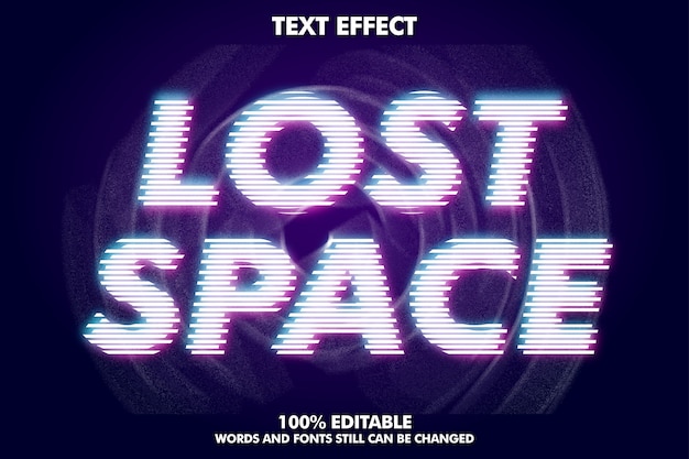 Free Vector lost space text, modern text effect