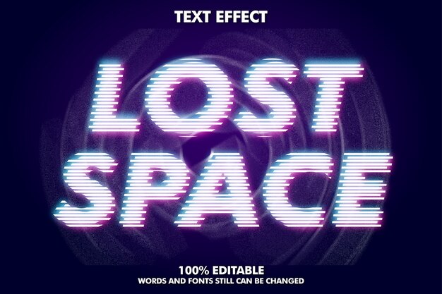 Lost space text, modern text effect