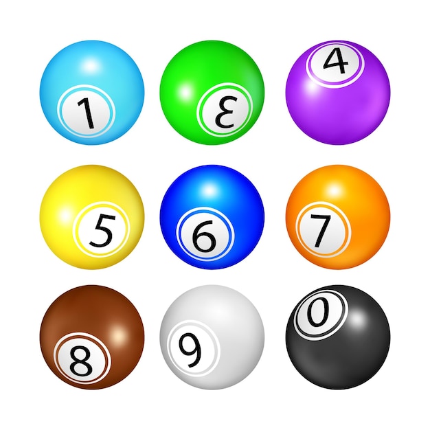 Free Vector lottery balls gambling game accessories set vector