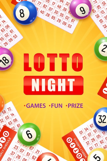 Lotto night realistic vertical poster