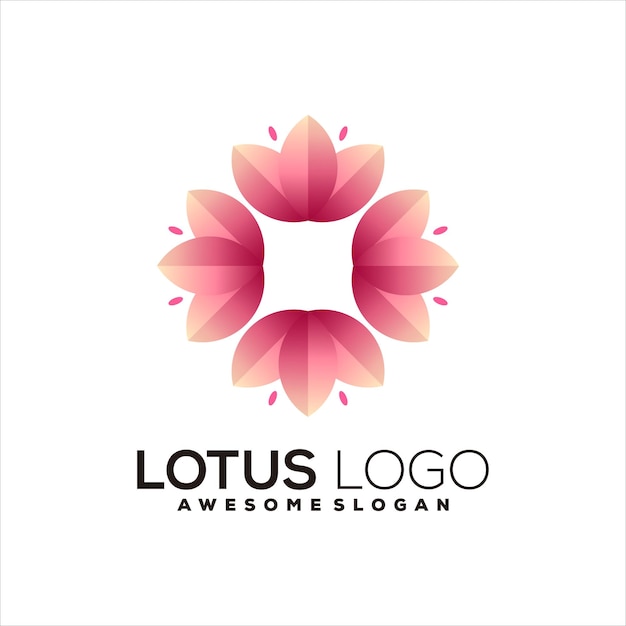 Lotus gradient logo illustration vector design