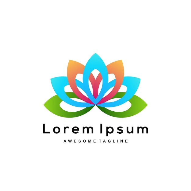 Free Vector lotus logo design color icon