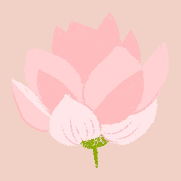 Free vector lotus pink flower sticker hand drawn illustration