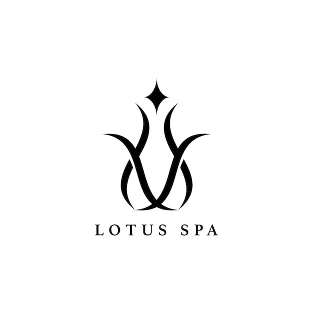 Lotus spa design logo vector