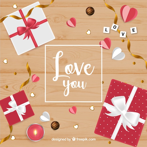 Free Vector love background with accessories