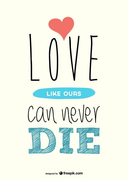 Free Vector love can never die card