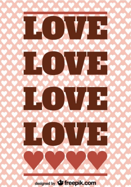 Free Vector love card full of hearts