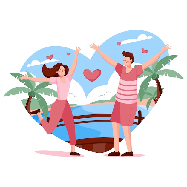 Free Vector love concept in flat design illustration