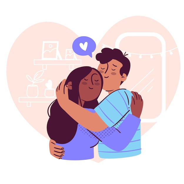 Free Vector in love concept illustration