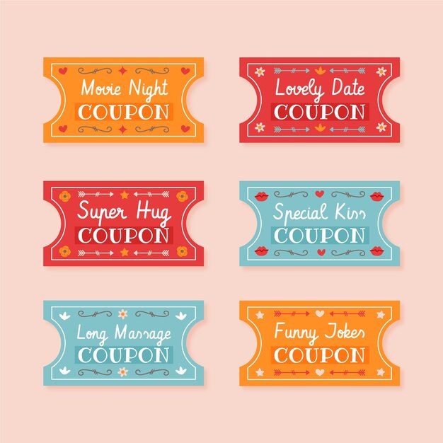 Love coupons set design