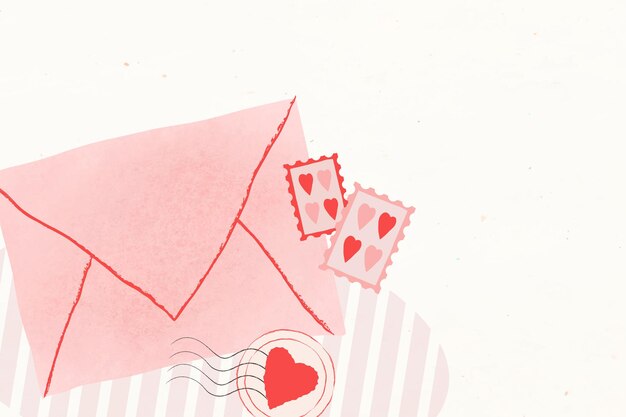 Love envelope background for Valentine’s day