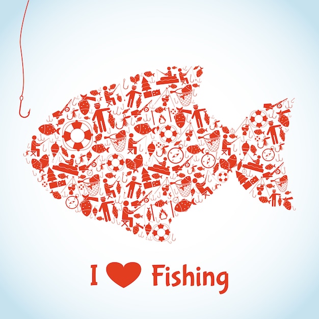 Love Fishing Concept