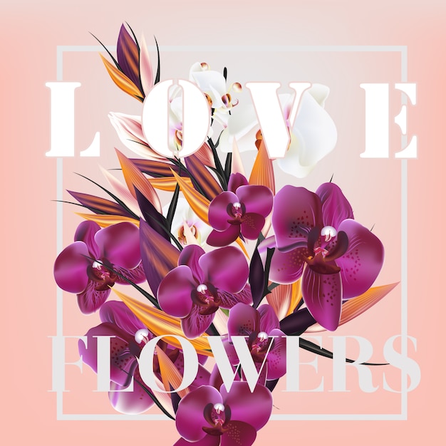 Free vector love floral background