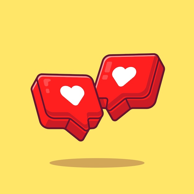 Love Heart Cartoon Icon Illustration. Symbol Object Icon Concept Isolated . Flat Cartoon Style