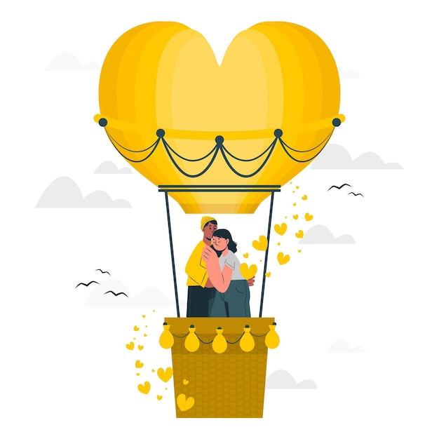 Free vector love is in the air concept illustration