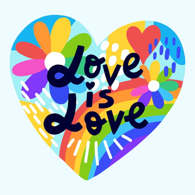 Love is love lettering pride day