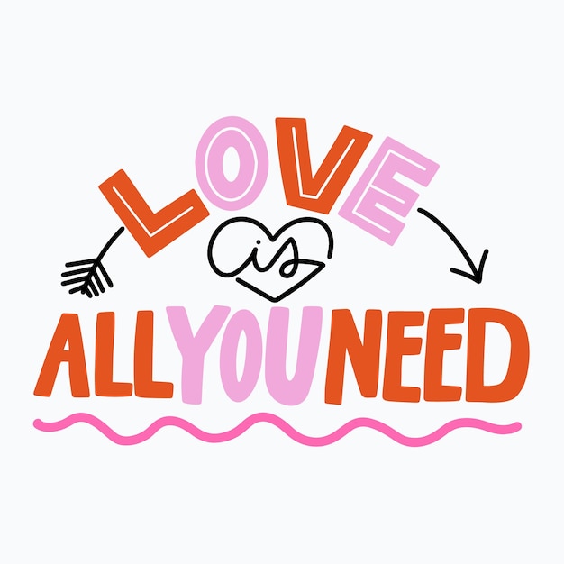 Free Vector love lettering message design