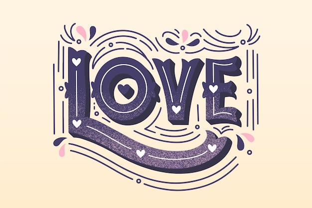 Free Vector love lettering in vintage style