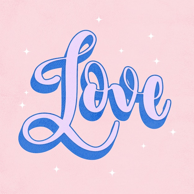 Love lettering in vintage style