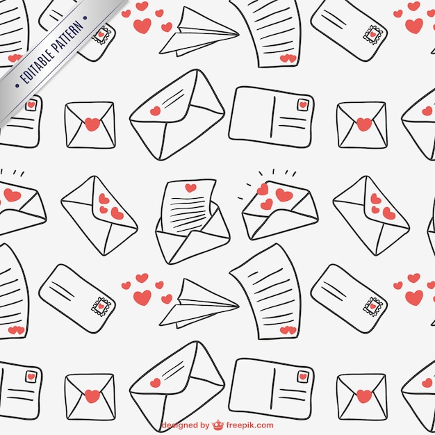 Love letters seamless pattern