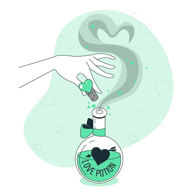 Love potion concept illustration