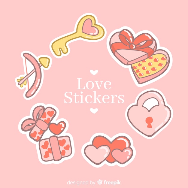 Free Vector love sticker collection