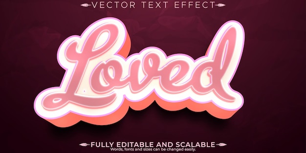 Free Vector love text effect editable romance and pink text style