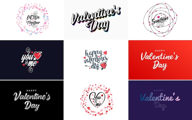 Love word handdrawn lettering and calligraphy with cute heart on red white and pink background Valentine's Day template or background suitable for use in Love and Valentine's Day concept