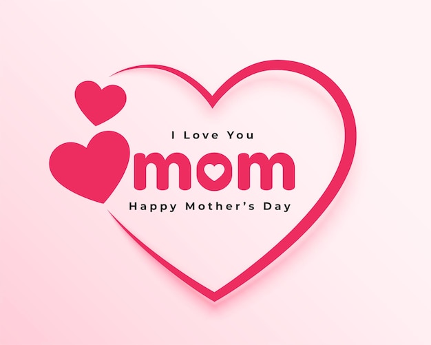 Love you mom hearts card for mothers day