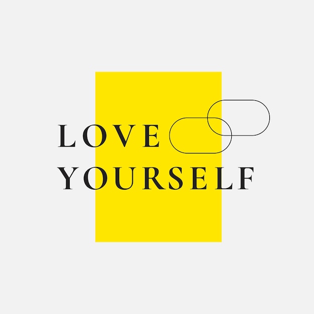 Free vector love yourself typography quote