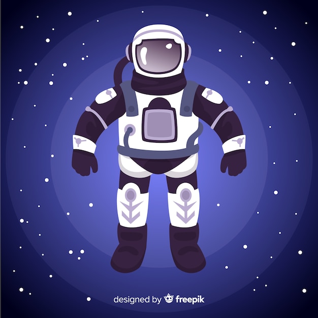 Lovely astronaut character with flat design