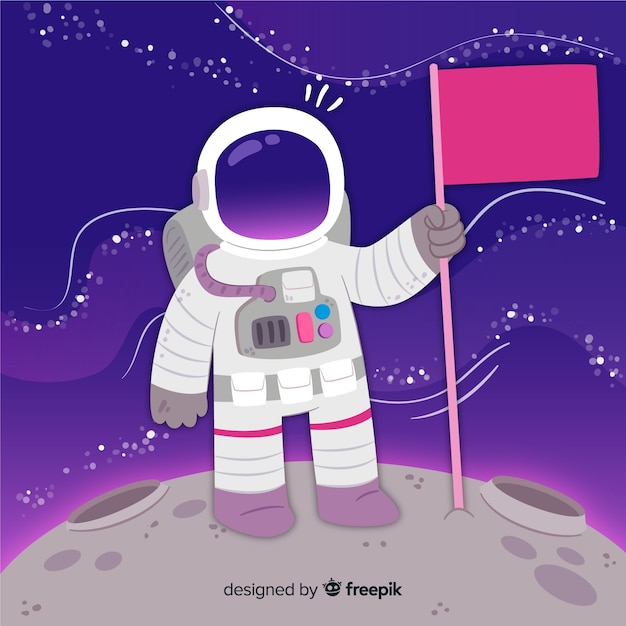 Lovely astronaut character with flat design