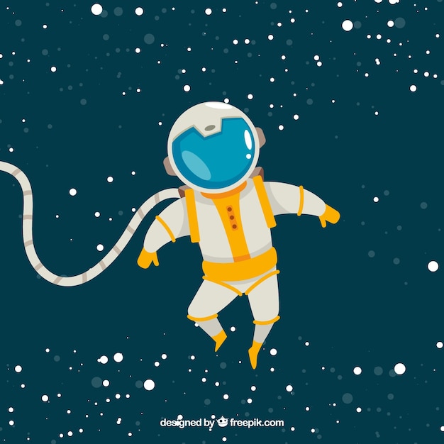 Free Vector lovely astronaut character with flat design