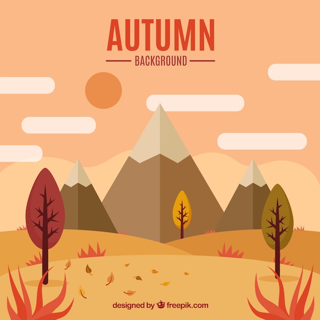 Free Vector lovely autumn background with flat design