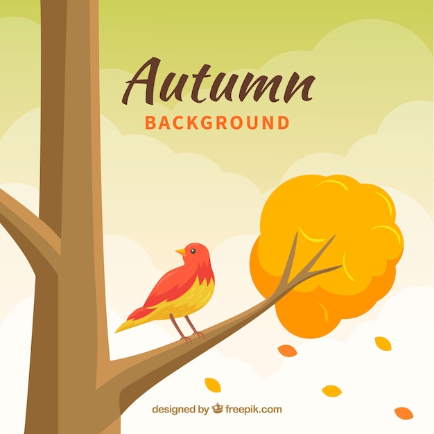 Lovely autumn background with flat design