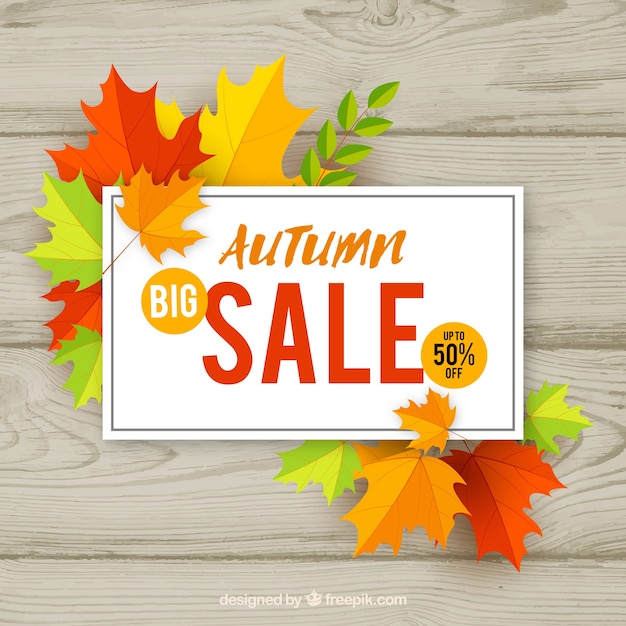 Lovely autumn sale composition with flat design