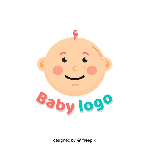 Lovely baby logo template with flat design