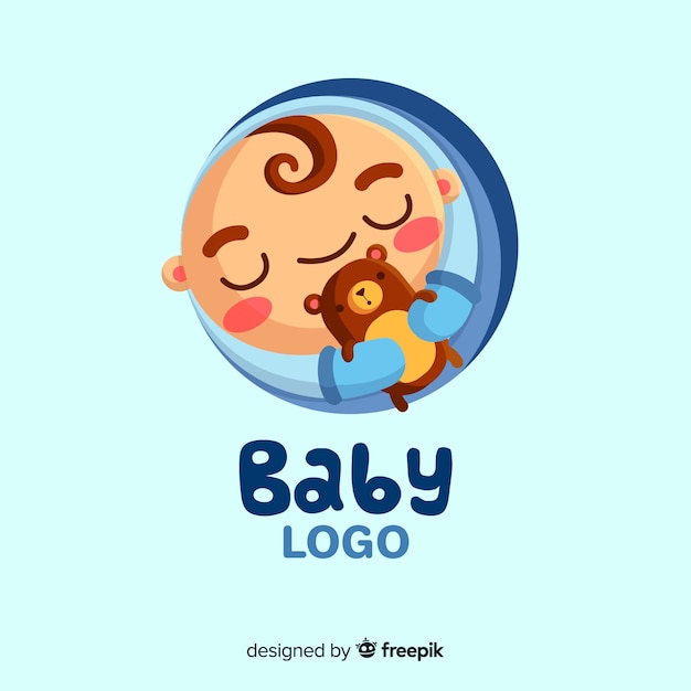 Lovely baby shop logo template with modern style