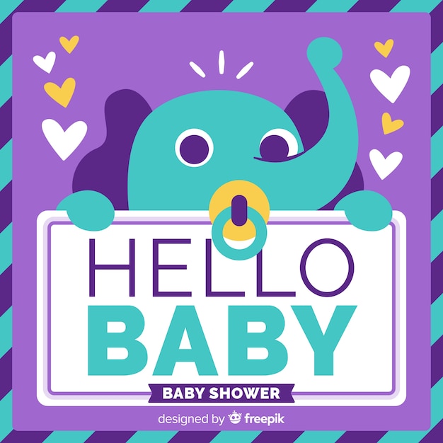 Free vector lovely baby shower composition with flat design