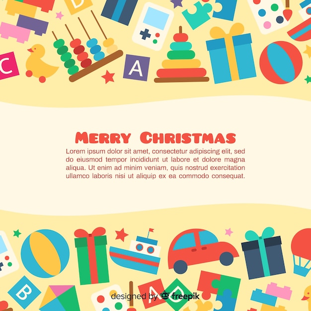 Free Vector lovely background with christmas toys