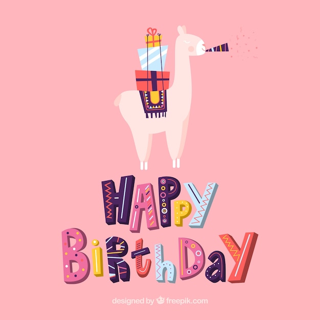 Free Vector lovely birthday composition with modern style